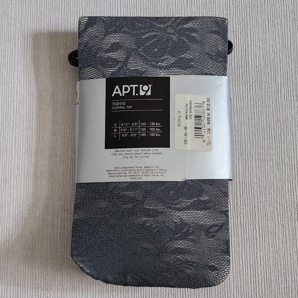 New Apt. 9 Control Top Gray Floral Fishnet Tights. Size Medium. - Picture 2 of 4